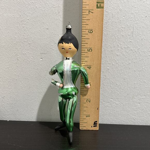 VTG 60s Soffieria De Carlini Hand Blown Glass Male Skater 6.5” Ornament DMG - Picture 11 of 11
